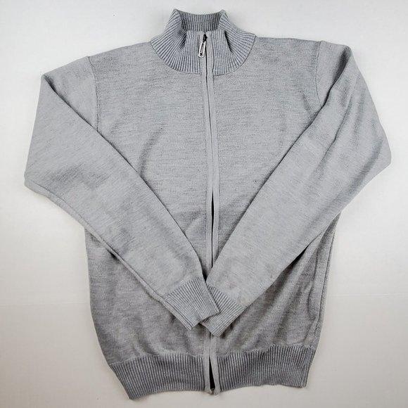 Leonardo Gavino Men's Full Zip Up Sweater Color Gray Size Medium - Picture 1 of 4